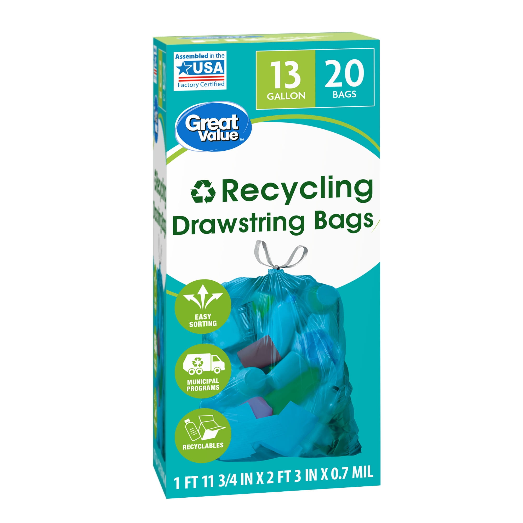 blue recycling bags walmart