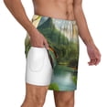 thumbnail image 3 of Goofa Lake Forest Dinosaur Printed Men's Swim Trunks Board Shorts Quick Dry Mens Swimming Trunks with Compression Liner,Breathable Fit Hawaii Beach Shorts-Small, 3 of 9