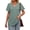 Z Grey Green, variant on Fantaslook Eyelet Womens Tops Short Sleeve Dressey Casual Blouses V Neck Work Shirts Summer Basic Tees