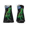 thumbnail image 7 of Honeii Space Dino Cartoon Black Print Women's Sleeveless Dress, Loose Fit Casual Dress for Women, Summer Fashion Dress, 7 of 7