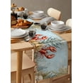 thumbnail image 6 of Blue Beach Coastal Table Runner 48 Inches, Beach Coral Shell Nautical Lobster Bed Runner Dresser Scarves Tabletop for Indoor Outdoor Parties/Ceremony/Banquet, 13" x 48", 6 of 8