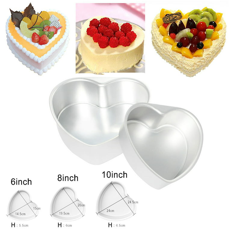 Walbest Aluminum Alloy Heart Shaped Cake Pan, Non-stick Removable Bottom  DIY Baking Mold Tool Kitchen Cake Chocolate Mold, 6/8/10 Inch 