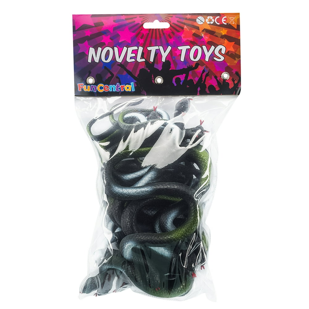 Fun Central (AZ988) 12 pcs 22 Inch Green Garden Rubber Snakes