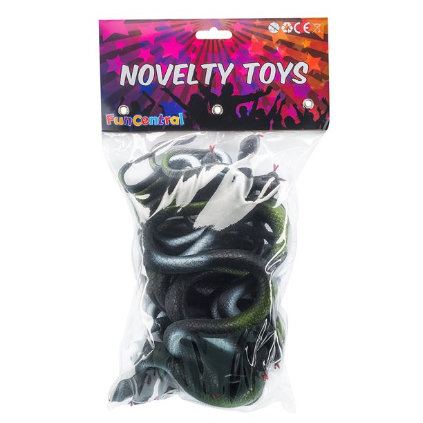 Fun Central (AZ988) 12 pcs 22 Inch Green Garden Rubber Snakes