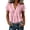 Pink, variant on Women's Linen Tops Lightweight Thin Casual V Neck Short Sleeve Shirts Relaxed Fit Dressy Empire Waist Curved Hem Solid Color Blouses S