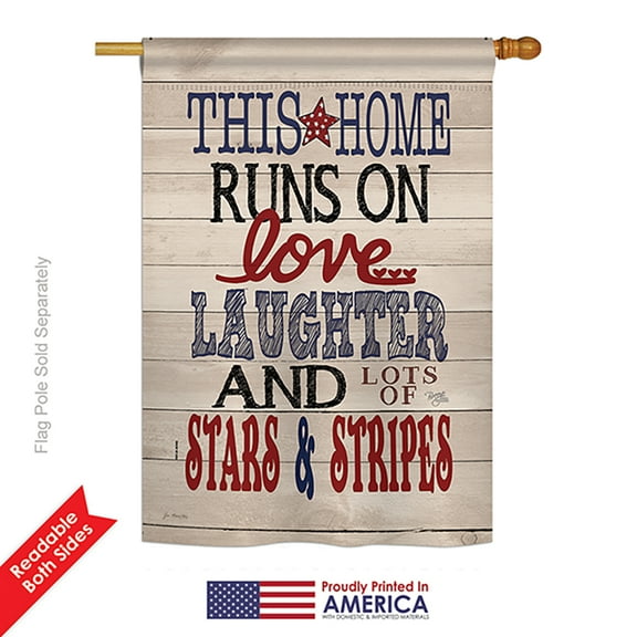 Breeze Decor H111084-BO This Home Star and Stripes Americana Patriotic Impressions Decorative Vertical 28" x 40"