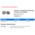 thumbnail image 2 of Clutch Kit - Compatible with 2005 Saab 9-3 Linear 2.0L 4-Cylinder, 2 of 2