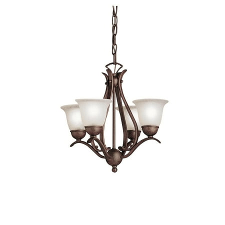 - Mini Chandeliers 4 Light With Tannery Bronze Finish Candelabra Bulb 18 inch 240 Watts