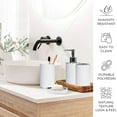 thumbnail image 5 of CERBIOR Bathroom Accessories Set 6 Piece Bath Ensemble with Smooth Surface Includes Soap Dispenser, Toothbrush Holder, Toothbrush Cup, Soap Dish for Decorative Countertop and Housewarming Gift, White, 5 of 8