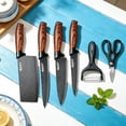 thumbnail image 5 of 6 Piece Kitchen Knife Set, Anti Rust Coating Stainless Steel Chef Knife Set, Knives Set For Kitchen With Scissors And Elegant Gift Box, 5 of 9
