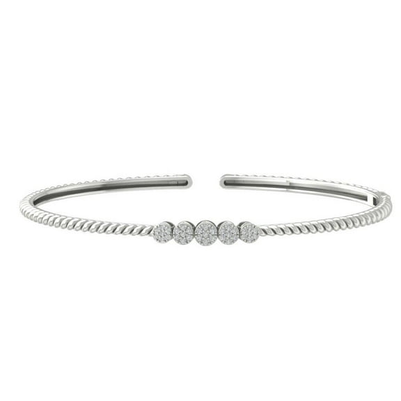 Round Cut Lab Created 3Ct Diamond Bangle Bracelet in 14K White Gold Plated