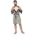 thumbnail image 4 of Woungzha Men's Waffle Kimono Robe Cotton Lightweight Nightgowns Spa Terry Cloth Bathrobe Sleepwear with Pockets, 4 of 6