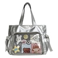 thumbnail image 2 of Dibujos Animados para Mujeres Bolso Hombro Múltiples Bolsos Bolsas Vagabundo (plata), 2 of 9