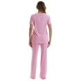 thumbnail image 3 of #FollowMe Pajama Pants Set with Satin Trim  Stylish, Cozy Sleepwear (Pink With Satin Trim, Large), 3 of 3