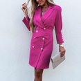 thumbnail image 1 of Vedolay Womens Fall Tops Women's Business with Lined Double Suit Jacket with Pockets,Hot Pink M, 1 of 5