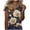 Brown|Flower, variant on Summer T-shirts for Women Graphic Printed V Neck Tunic Tops Loose Fit Short Sleeve Casual Tee Shirt Plus Size (2XL, Pink|Dots)
