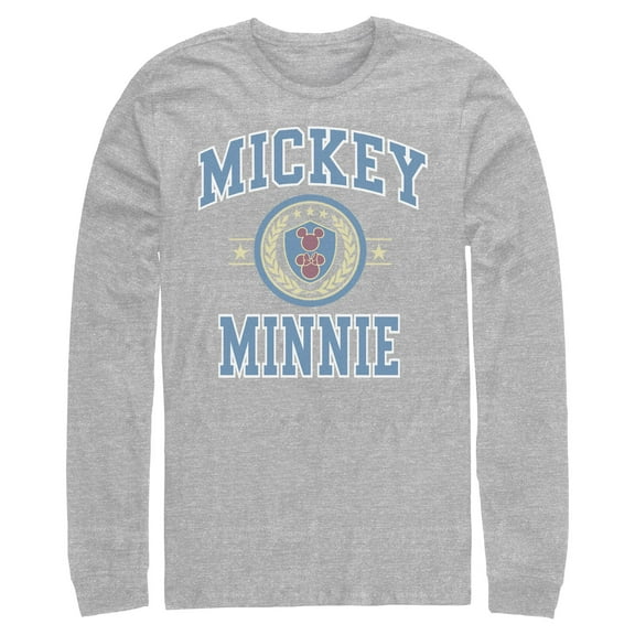 Mens Mickey & Friends Duo College Badge Long Sleeve Shirt