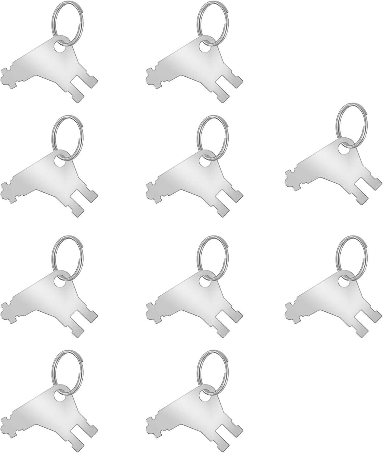 Outanaya Paper Towel Dispenser Key Set – 10 Pack Plastic Replacement Keys + 4 Rings – Universal Fit For Commercial Bathroom & Kitchen Tissue Dispensers