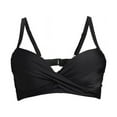 thumbnail image 5 of Nicole Miller BLACK Twist Front Bikini Top + Hi Waist Shirred Bottom 2Pc XL, 5 of 7