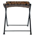 thumbnail image 4 of Beaumont Lane Rustic Industrial 17.5'' Transitional Metal/Leather Stool in Brown, 4 of 9