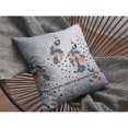thumbnail image 2 of Amrita Sen Coussin en Suède Peint Paon Gris sur Blanc, 2 of 4