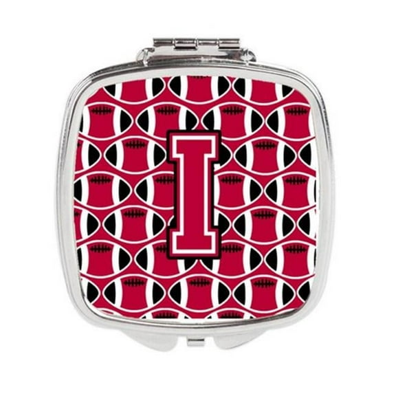 Letter I Football Crimson & White Compact Mirror
