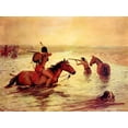 thumbnail image 2 of Shreyvogel, Charles 14x12 Black Ornate Wood Framed with Double Matting Museum Art Print Titled - In Retreat Across a Stream, 2 of 4