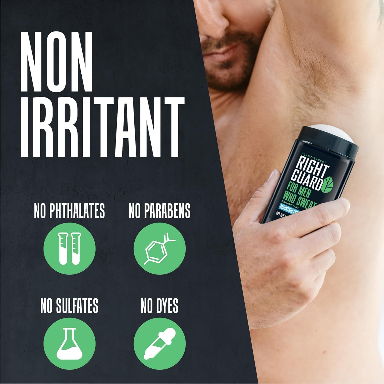 Right Guard Plant-Based Solid Antiperspirant, Aluminum Sweat Blockers & Deodorant for Men