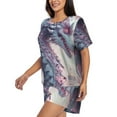 thumbnail image 2 of Fotbe Dragon1 Print Pajama Set for Women 2 Piece Loungewear Short Sleeve Tops and Shorts Set Soft Sleepwear-XX-Large, 2 of 7