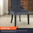 thumbnail image 4 of Dining Chairs Dining Room Chair Kitchen Chair of 2 Dining Metal Side Chairs Solid Wood Modern Tufted Upholstered for Home Kitchen Bedroom Living Room Arm Side Chairs Set of 2(Gray, button Style), 4 of 7