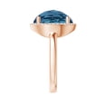 thumbnail image 3 of ANGARA Natural Round 8.3 ct London Blue Topaz Cocktail Ring with Diamond Halo in 14K Rose Gold for Women (Size-12mm) | November Birthstone Jewelry for Women | London Blue Topaz Ring (Ring Size - 4), 3 of 9
