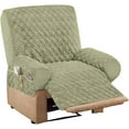 thumbnail image 1 of SURJDE Housse de Fauteuil Inclinable Matelassée Extensible avec Rangement Sauge, 1 of 2