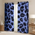 thumbnail image 2 of Erosebridal Cheetah Print Curtains for Living Room, Safari Animal 30%-50% Blackout Curtains Set of 2 (38x54), Blue Black, 2 of 5