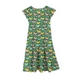 thumbnail image 4 of Lvshlubb Floral Dresses for Girls 10-12 Fashion Casual A-Line Dress Crewneck Fly Sleeve Party Dress with Pockets, 4 of 6