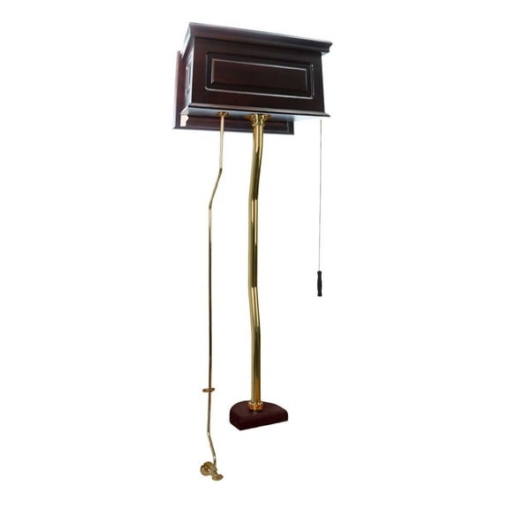Renovators Supply Dark Oak High Tank Toilet Conversion Kit w/Brass Plated Z Pipe and Mounting Screws