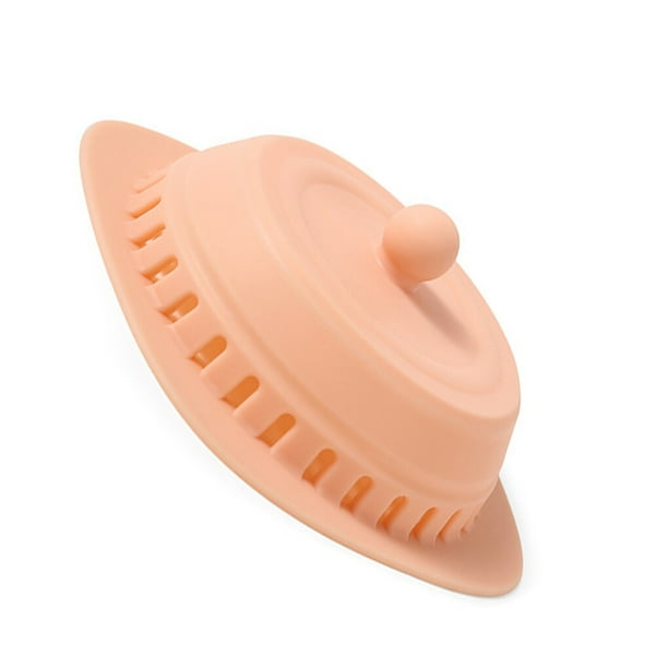 Matsuzay Tapón para el cabello del fregadero Silicona 2 en 1 Lavabo Bañera Colador Baño Cocina Piso Alcantarillado Cubierta de drenaje, Rosa Type3 NO3