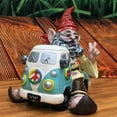 thumbnail image 5 of Homestyles The 60\'s Jerry "Peace Man" Hippie Gnome Riding in His Groovy VW Bus Home & Garden Statue 11"H, 5 of 5