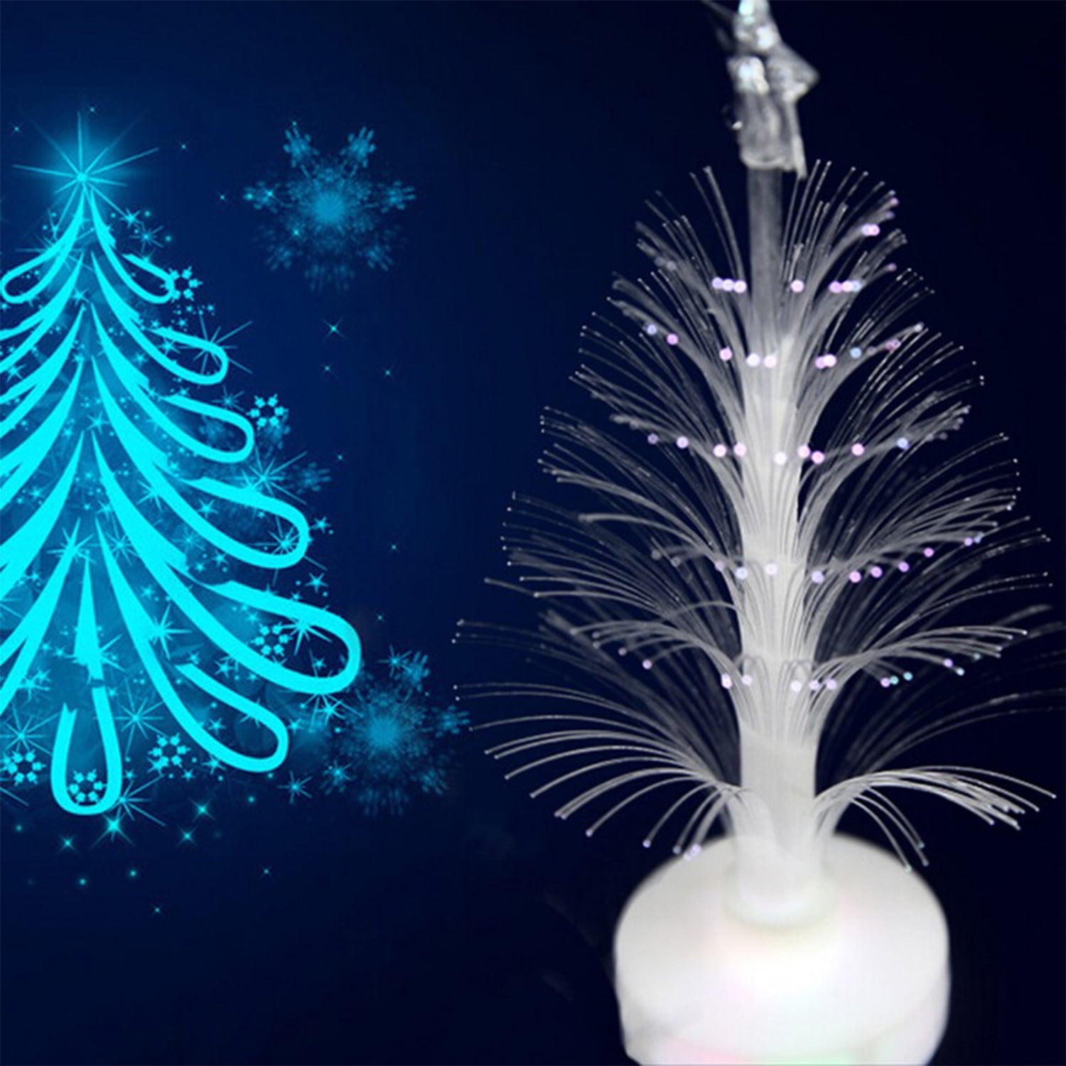 7 Colors Changing Fiber Optic Christmas Tree, LED Small Desktop