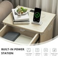 thumbnail image 6 of Hommoo Nightstand with Drawer and Open Storage, End Table Bedside Table with Charging Station, for Bedroom, Living Room, Light Natural, 6 of 8