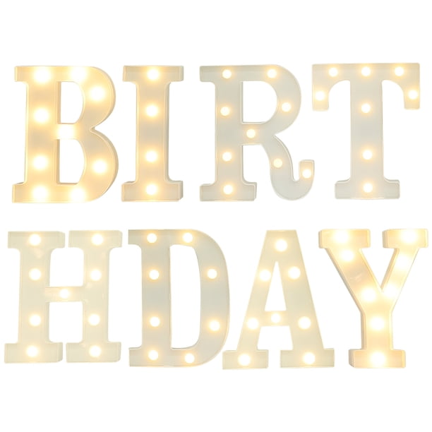 Luces de letras LED de 8pcs Light Up Letter Letter Lights Decoraciones de fiesta en casa