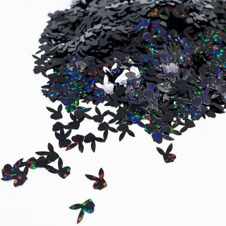 Black Bunny Shape Glitter Confetti (1oz = 28g)