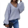thumbnail image 3 of Suéter Holgado de Cuello Redondo, Larga, Hombros Descubiertos, Tejido Liso, para Mujer, para Otoño. Gris M, 3 of 8