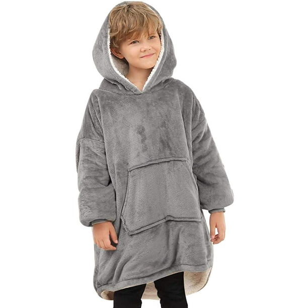 Greswe Blanket Hoodie For Kids Oversized Hoodie Sweatshirt Blanket Super Soft Fleece Dressing Gown Warm Comfortable Hooded Coat Gifts For Gamers B