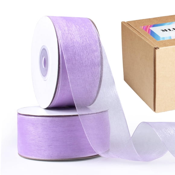 Cinta decorativa Mlurcu, 3,8 cm x 91 m, organza morada
