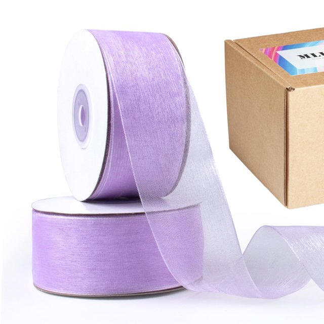 Cinta decorativa Mlurcu, 3,8 cm x 91 m, organza morada
