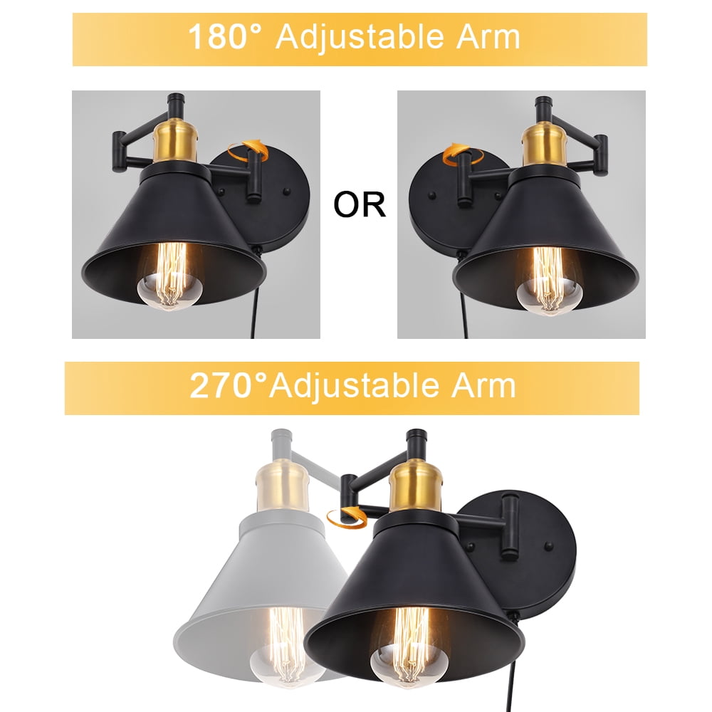 Oumilen Energy Efficient Indoor 2-Light Brass Wall Sconce (2 Count)