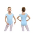 thumbnail image 6 of Stelle Girl's Ruffle Cap Sleeve Classic Ballet Leotard,Toddler Ballerina Gymnastic Outfit Outfits Basic Dance Leotard,Blue,8 Years, 6 of 7