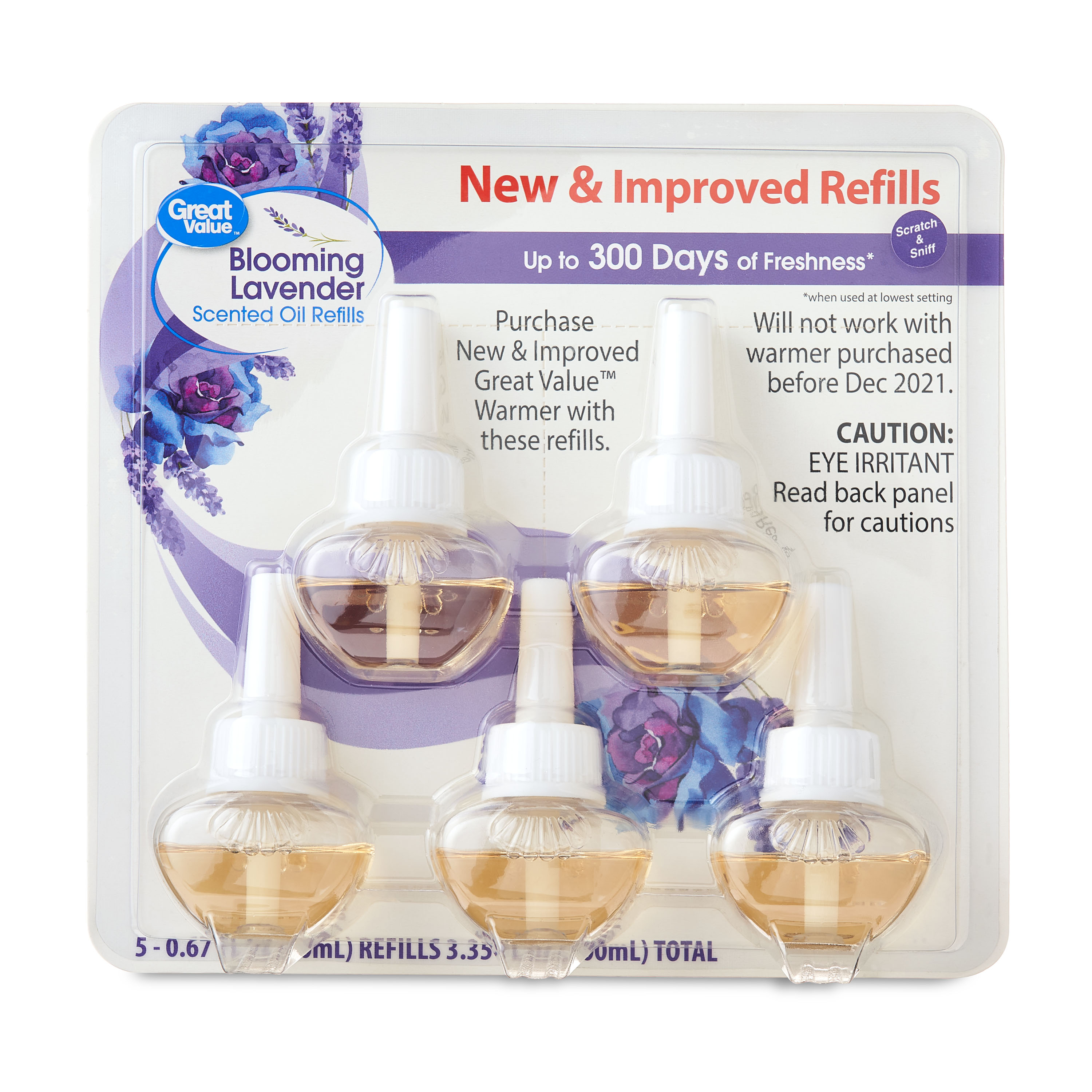 Great Value Scented Oil Refills, Blooming Lavender, 5 Count