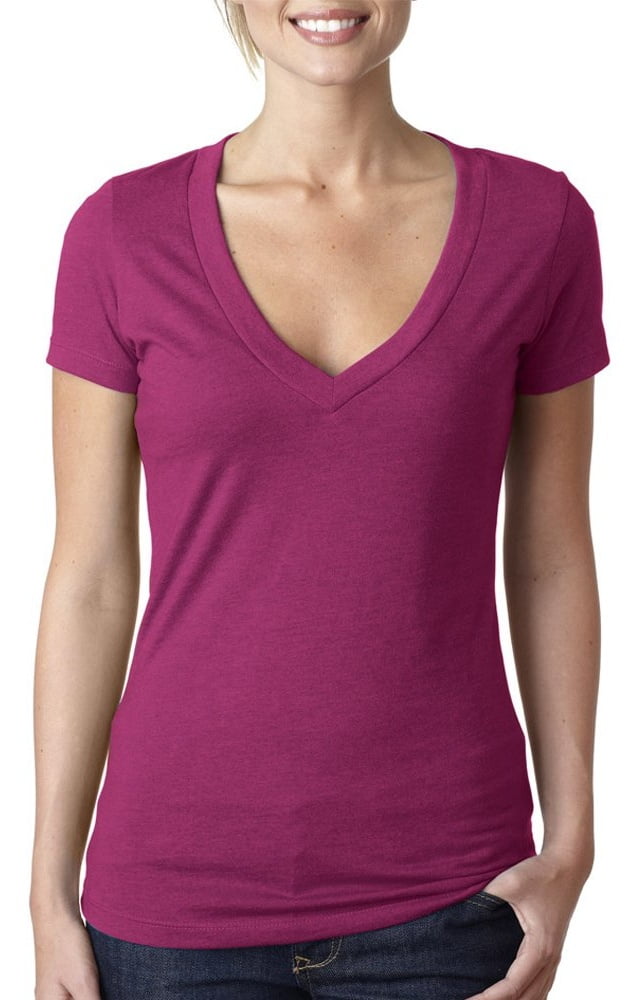 Women's Deep V-Neck Short Sleeve T-Shirt