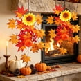 thumbnail image 6 of 20 Inch Fall Teardrop Swag with Maple Leaves Berries, Artificial Autumn Hanging Wreath for Front Door Staircase Indoor Outdoor Thanksgiving Decor (1PC, E), 6 of 9